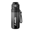 Schwarze Farbverlauf Sport Trinkflasche mit Tragegurt und Druckknopf Deckel fuer Outdoor Fitness. - 630ml / Schwarz