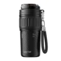 Black insulated coffee tumbler with strap large capacity double drink portable water bottle - 500ml / Black