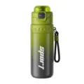 Grüner Farbverlauf Sport-Trinkflasche mit Tragegurt und Druckknopf für Fitness und Outdoor-Aktivitäten - 630ml / Grün