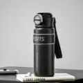 550ml Vacuum Insulated Sports Water Bottle with Double Drinking Straw and Carrying Strap Black - 550ml / Black