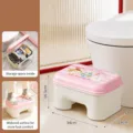 Tabouret de toilette salle de bain repose-pieds avec rangement design rose carré - Carré / Carré Rose