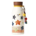 Edelstahl Thermosflasche mit Sternenmuster, tragbarem Band und bunten Perlen für den Alltag. - Orange