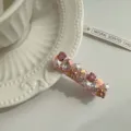 Pince à cheveux élégante en strass avec gemmes roses et étoiles blanches brillantes - Barrette Étoile Strass (Rose 240417)