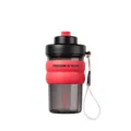 Portable plastic water bottle with stylish silicone sleeve and strap, ideal for daily use. - 500ml / Rose Red