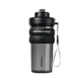 Portable plastic water bottle with silicone grip, large capacity coffee cup for office daily use. - 630ml / Black