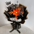 Halloween bouquet de fleurs au crochet fait main cadeau artificiel pour partie déco. - Bouquet d'Halloween avec Araignée / Noir Orange