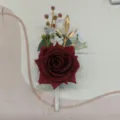 Wedding boutonnieres artificial rose red groom best man suit flower corsage decor pins - Corsage / Burgundy