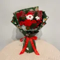 Bouquet de Noël au crochet fait à la main, cadeau de fleurs artificielles du Père Noël. - Bouquet de Fleurs en Fil de Noël