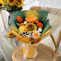 Bouquet de fleurs de tournesol au crochet fait main en fil cadeau pour la Saint-Valentin - Les tournesols de Van Gogh