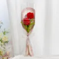 Bouquet de tulipes en cure-pipe fait à la main cadeau pour la fête des mères - Bouquet de tulipes double - Rouge