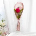 Bouquet de tulipes cure-pipe fait main, cadeau floral artificiel pour Saint-Valentin détails. - Bouquet de tulipes double - Rose rouge