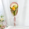 Bouquet de fleurs de tulipe cure-pipe fait à la main cadeau floral artificiel pour fête. - Bouquet de tulipes double - Jaune