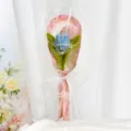 Bouquet de tulipes en cure-pipe fait à la main pour cadeaux romantiques et belle décoration d'intérieur. - Bouquet de tulipes doubles - Bleu