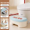 Toilet step stool bathroom footstool potty stool with storage space and anti-slip wide surface - Crescent Moon Blue