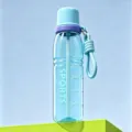 Tragbare Plastik-Wasserflasche mit Strohhalm, blaue Sporttasse für Studenten und Outdoor-Reisen. - Grün