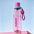 Tragbare Kunststoff Sport Trinkflasche mit Strohhalm fuer Damen und Schule outdoor. - Fuchsia