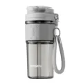 Tragbarer Becher mit Strohhalm und Umhaengeband, grosse Plastikflasche fuer Unterwegs. - Große Kapazität / Grau