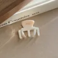 Pince à cheveux géométrique en acétate blanc crème au design coréen minimaliste chic - Blanc Lait-4.7CM