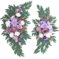 Ensemble de fleurs d'arche de mariage artificiel arrangement floral décoratif pour cérémonie - Violet, Rose et Blanc