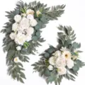 Ensemble de fleurs artificielles faites à la main pour arche de mariage avec roses blanches. - Nouveauté 2023 GM007