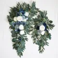 Ensemble de fleurs d'arche en rose et eucalyptus artificiels pour mariage fond déco. - Bleu