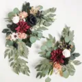 Ensemble de fleurs artificielles pour arche de mariage et panneau de bienvenue eucalyptus - 23YB001