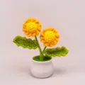 Handmade crochet sunflower potted plant finished product home decor gift cute flower - Finished Product - Caramel Chamomile Potted Plant