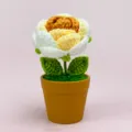 Handcrafted crochet potted flower artificial rose knitted plant desktop decor gift - Finished Product - Gradient Caramel Rose Potted Plant