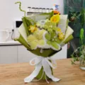 Bouquet de fleurs en cure-pipe fait main lys tulipe cadeau d'anniversaire fête des mères - Vert Pâle