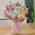 Bouquet de fleurs faits à la main en cure-pipes, vue détaillée, cadeau romantique parfait. - Rose