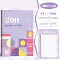 A4 loose-leaf spiral notebook cute purple refillable journal diary aesthetic stationery supply 100 sheets - Light Purple