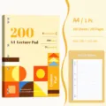 A4 loose-leaf notebook, American style thin student exercise diary book with 200 pages. - Light Yellow