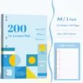 A4 Loose Leaf Notebook Light Blue Color 100 Sheets 200 Pages Writing Pad For Study - Light Blue
