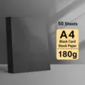 A4 schwarzes Tonpapier 180g 50 Blatt Packung für Basteln Kunst DIY Handwerk Malerei Materialien. - A4 schwarzer Tonkarton / 50 Blatt / 180g