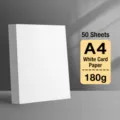 A4 Weißes Karton Papier 180g 50 Blatt Dickes Papier für DIY Basteln Kunst Malerei - A4 Weißer Karton - 50 Blatt - 180g