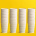 Einweg Pappbecher 228ml 100er Pack gestreiftes Design fuer Haus und Buero Alltag. - 228ml / Blau Gemasert / 100 Stück/Packung