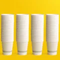 Einweg Papier Becher 200ml Weiße Trinkbecher 100er Pack für Party und den täglichen Gebrauch - 200ml / Marmorweiß / 100 Stück/Packung