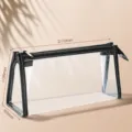 Durchsichtiges Federmäppchen transparente Schreibwaren Tasche einfache Prüfungsfedertasche - Große Größe / Schwarz