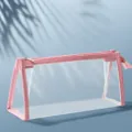 Transparente rosa Federtasche mit grossem Fassungsvermoegen fuer Schueler und Studenten - Große Größe / Kirschblütenrosa