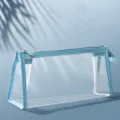 Astuccio Trasparente Celeste 218x110x58mm Borsetta Portapenne Cancelleria per Studenti - Taglia Grande / Celeste