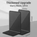 Schwarze Metall Buchstützen für Schreibtisch Organisation, L-förmige Buchhalter 2Stk - 2er-Set / Sternenschwarz