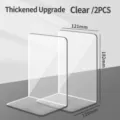Klare Acryl Buchstützen für Regale, 2 Stück dicke transparente Buchständer für Schreibtisch. - 2er-Set / Klarweiß