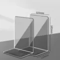 Klares schwarzes Acryl Buchstuetzen L-foermige Desktop Buecherregal Halter 2 Stueck - 2er-Set / Transparent Schwarz