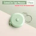Mini cinta metrica portatil de 2m con llavero, regla flexible retractil rosa compacta. - Actualizado con Llavero / Verde