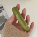 Olive green marbled spring hair clip barrette for elegant half-up hairstyles. - Olive Green Texture Style (221154) / Olive Green