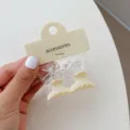 Lot de mini pinces à cheveux crème et transparentes emballées - Demi-Rond (220654) / Lot de 4 / Beige Transparent