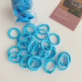 Minimalist high-elastic light blue hair ties bands for versatile daily hairstyling - 50 Pcs Bag / Blue