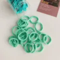 High-elasticity mint green seamless hair ties set for women, minimalist daily hair accessories. - 50 Pcs Bag / Green