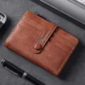 Uomo retro marrone pelle porta carte portafoglio corto moneta multi-slot astuccio - B-016 Marrone
