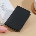 Einfarbiges Akkordeon-Kartenetui, kompakte Brieftasche mit vielen Fächern, schwarzes Design. - Schwarz